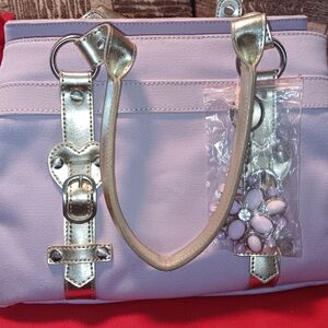 Chic Lavender Tote with Silver Accents